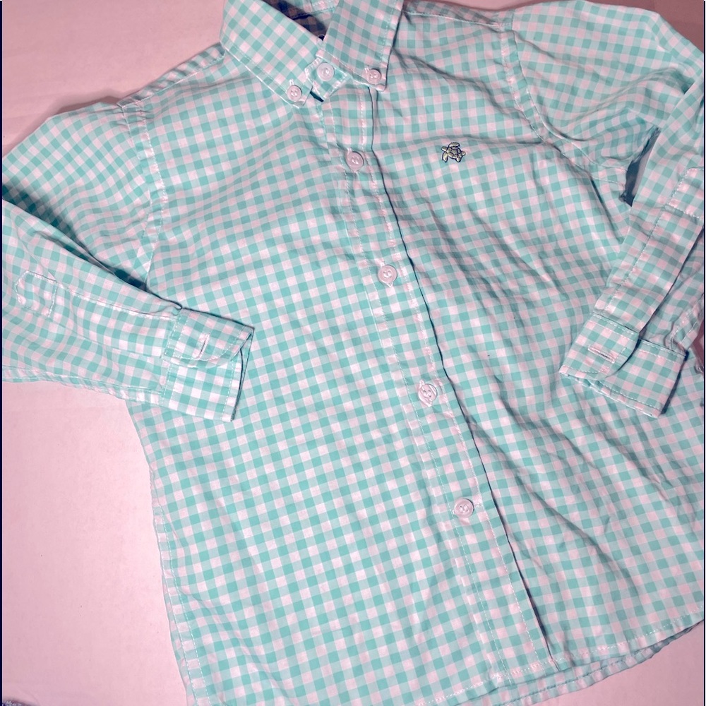J Bailey Long Sleeve Collared checker Roscoe Button Up dress shirt Toddler 2T